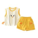 Big White Goose Vest Set Infant And Toddler Cartoon Shorts - Cindi Book