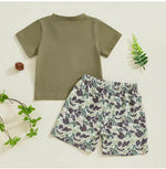 Boy's Camouflage Printed Faux Pocket Short Sleeve Top Suit - Cindi Book