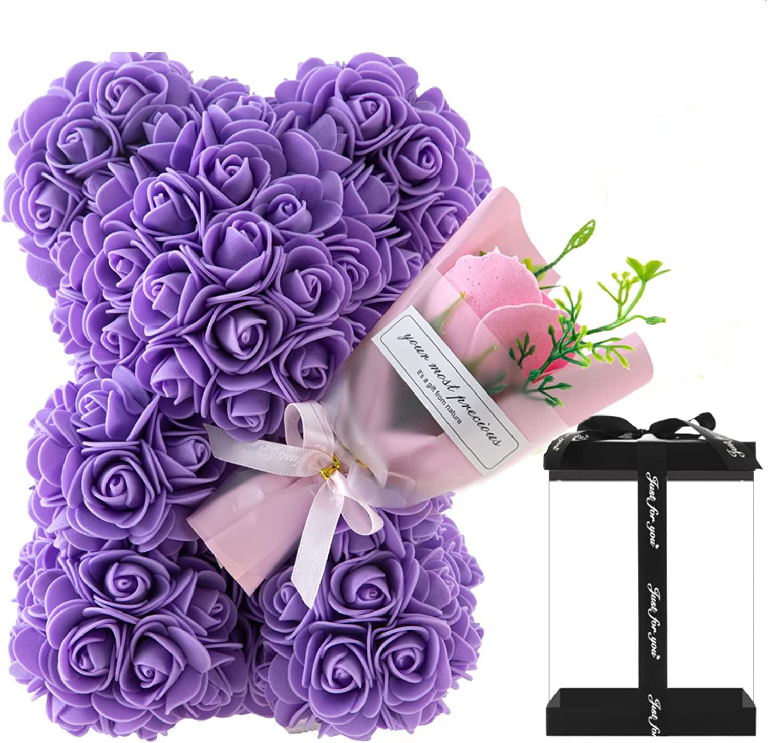 Rose Bear Preserved Fresh Flower Valentine's Day Birthday Gift - Cindi Book