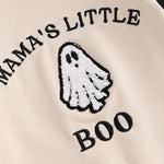 Letter Ghost Embroidery Color blocked Long sleeved Cartoon Cute jumpsuit Crawler - Cindi Book