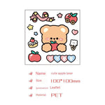 Cute Bear Clear Water Cup Stickers Children's Cartoon Korean Journal Material Mobile Phone Cup Decoration - Cindi Book