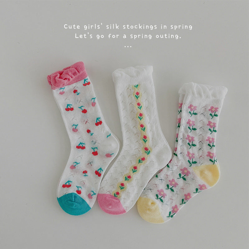 Children's Socks Summer Color Matching Plaid Korean Baby - Cindi Book