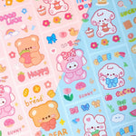 Cute Bear Clear Water Cup Stickers Children's Cartoon Korean Journal Material Mobile Phone Cup Decoration - Cindi Book