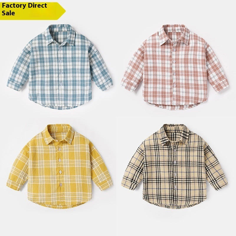 Fashion Men's Spring And Autumn Lattice Shirt - Cindi Book