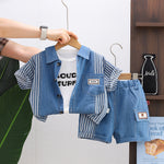 Personality Boy Denim Short Sleeve Suit - Cindi Book