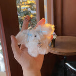 Niche Girl Heart Ribbon Pearl Bow Bunny Keychain Plush Pendant - Cindi Book