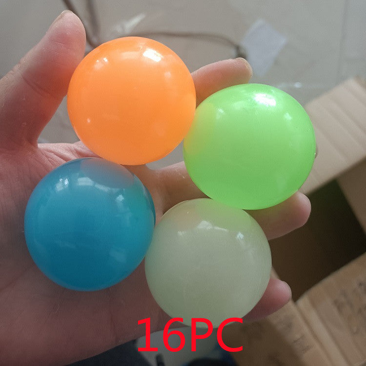 Luminous Sticky Ball Toys Sticky Wall Home Party Games Glow In The Dark Novelty Toys Decompression Squeeze Toy - Cindi Book