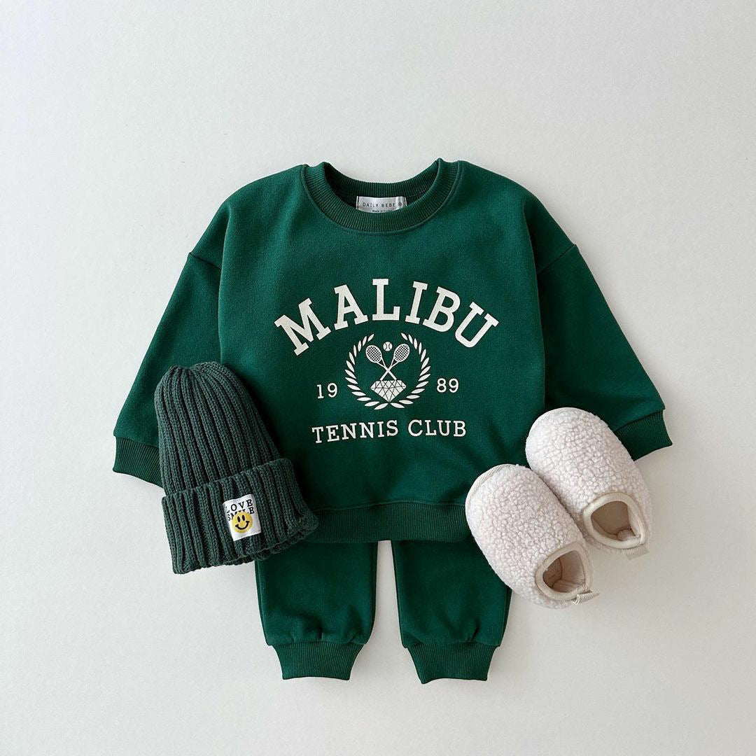 Two-piece Set Of Printed Letter Sweatshirt And Leggings - Cindi Book