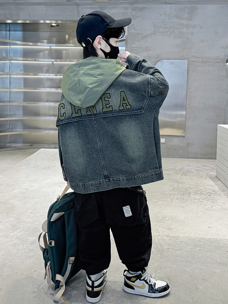 Older Boy Fleece-lined Denim Coat - Cindi Book