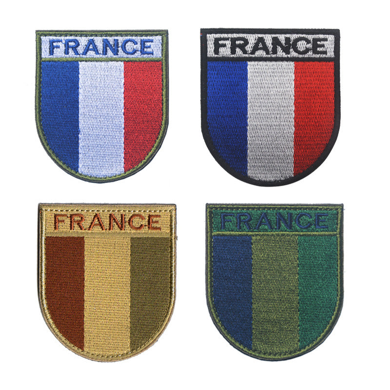 Blue White and Red Striped Velcro Armband Embroidery