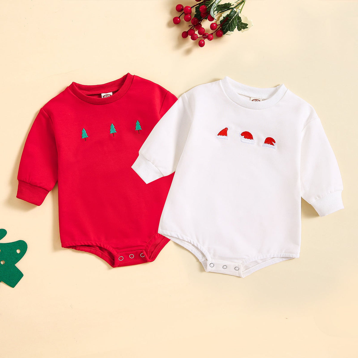 New Baby Printed Christmas Hat Cartoon Jumpsuit - Cindi Book