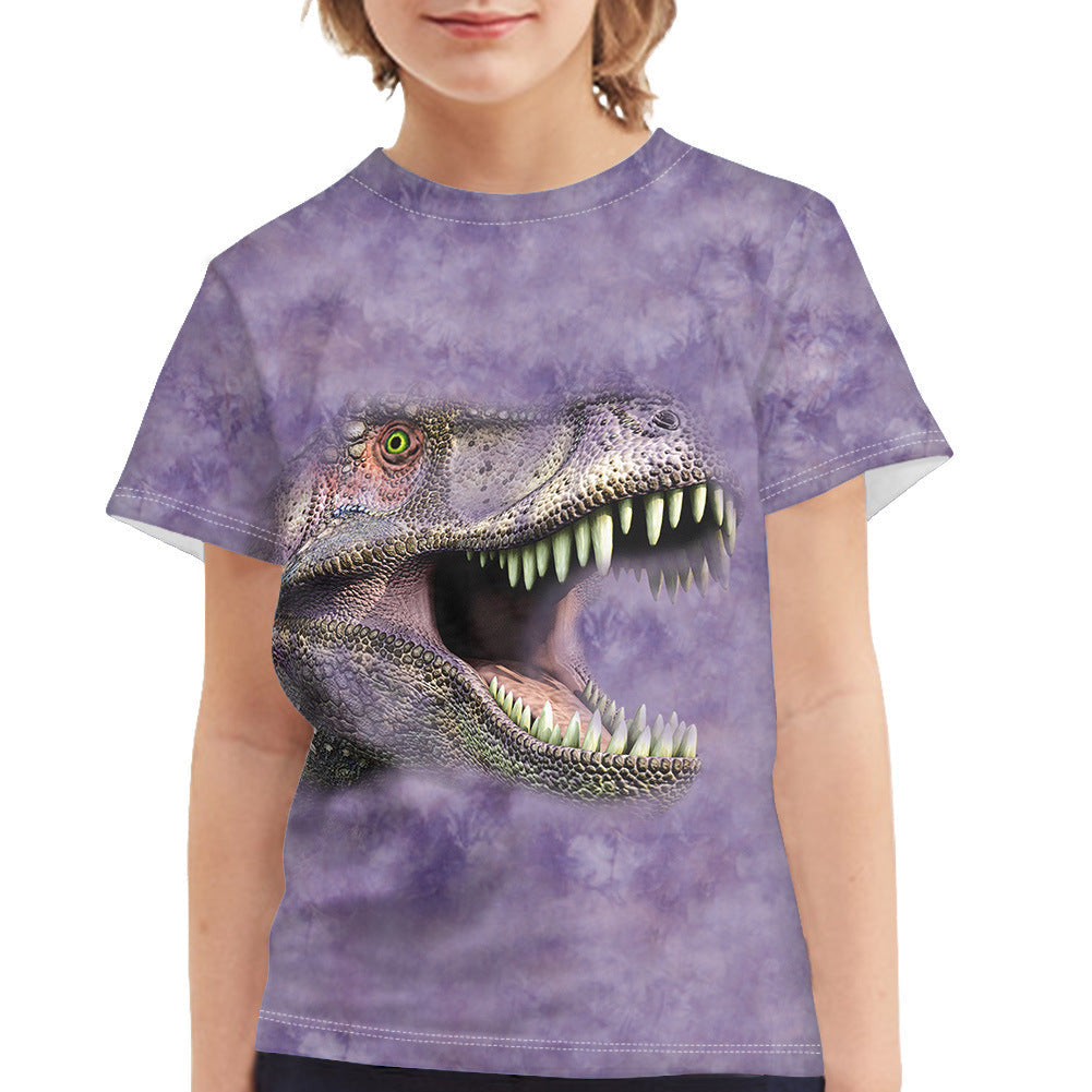 Summer Dinosaur Full Print Boy's T-shirt - Cindi Book