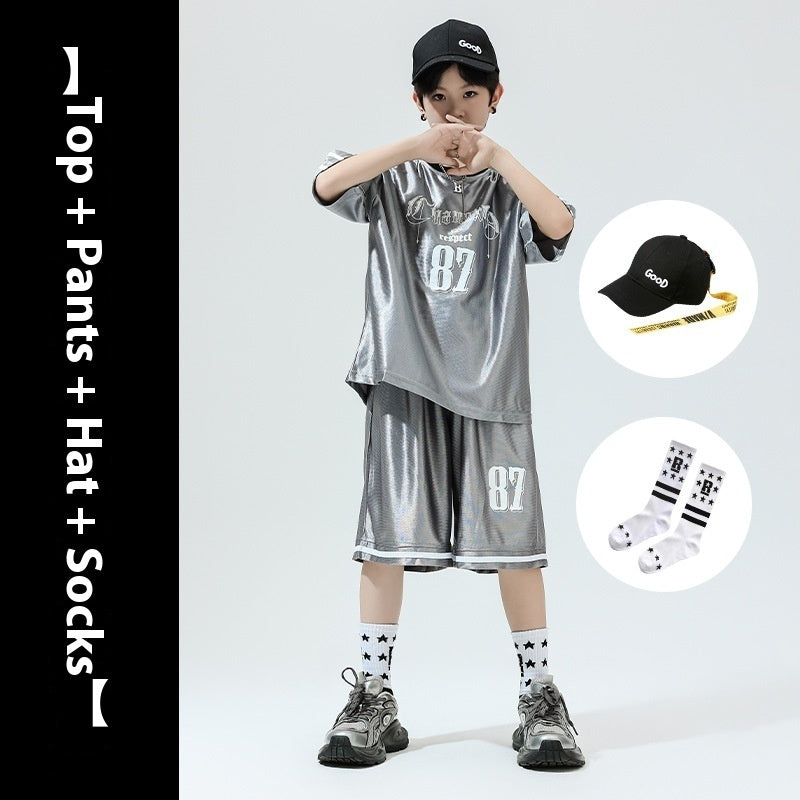 Hip Hop Children's Performance Hip Hop Glossy Loose Outfit - Cindi Book