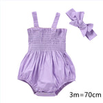 Infant Baby Girls 2Pcs Summer Outfits, Sleeveless Frill Smoc - Cindi Book