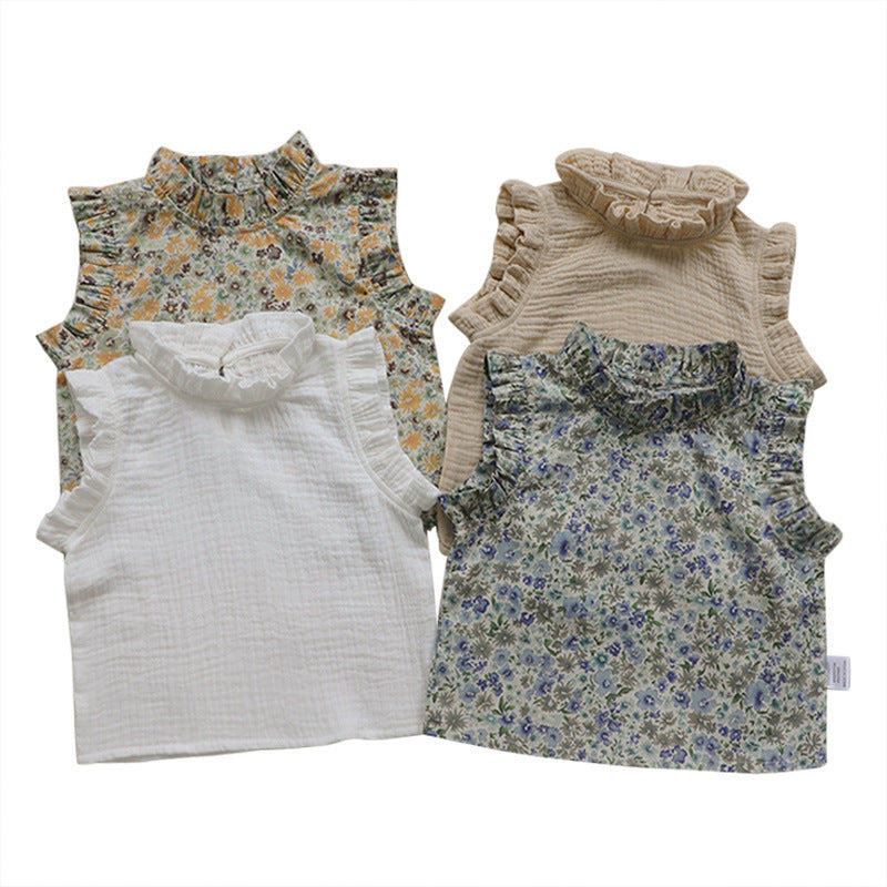 Girls' Summer Baby Floral Vest T-shirt - Cindi Book