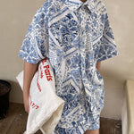 Printed Shirt Boys Vacation Style Chiffon Shirt Shorts Suit - Cindi Book