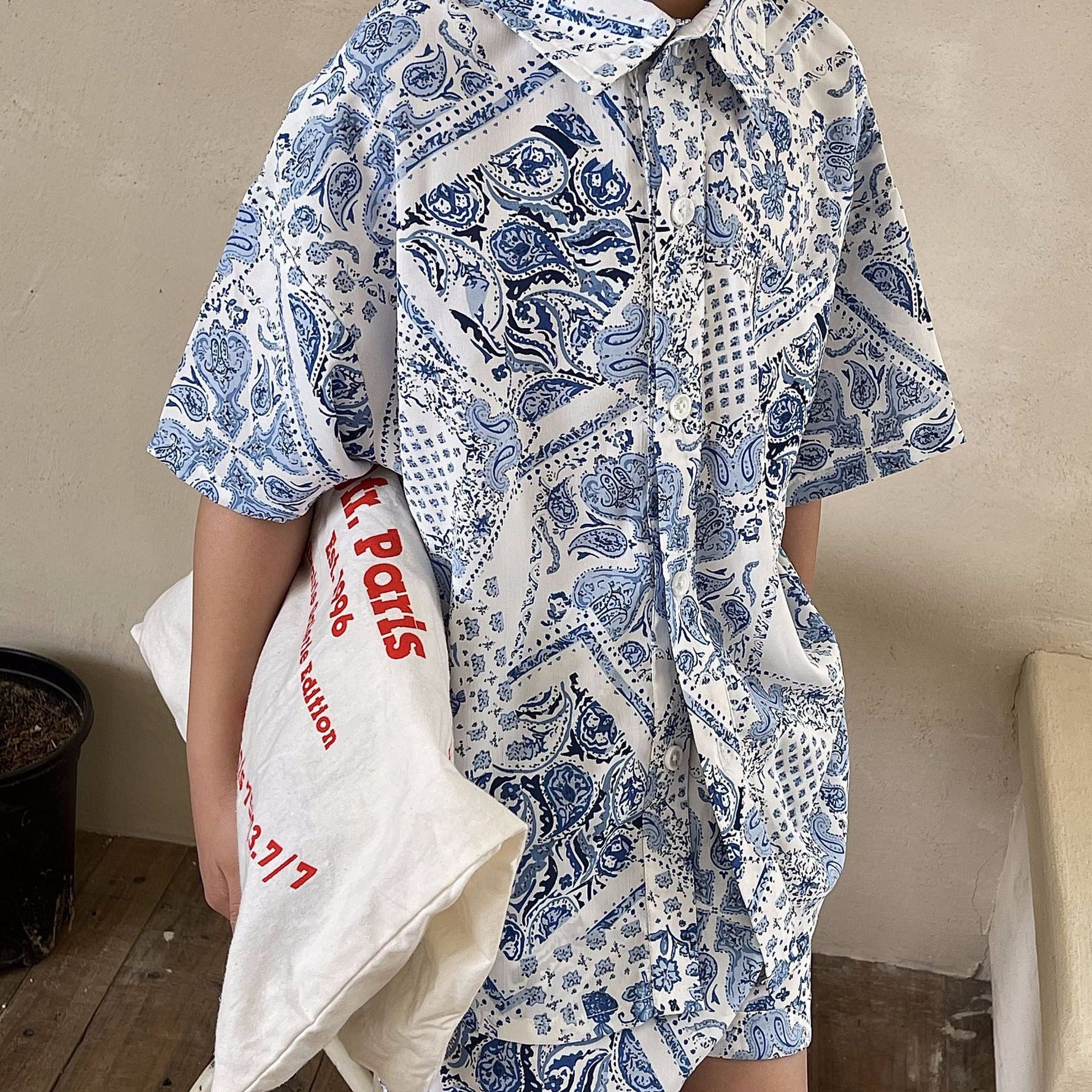 Printed Shirt Boys Vacation Style Chiffon Shirt Shorts Suit - Cindi Book