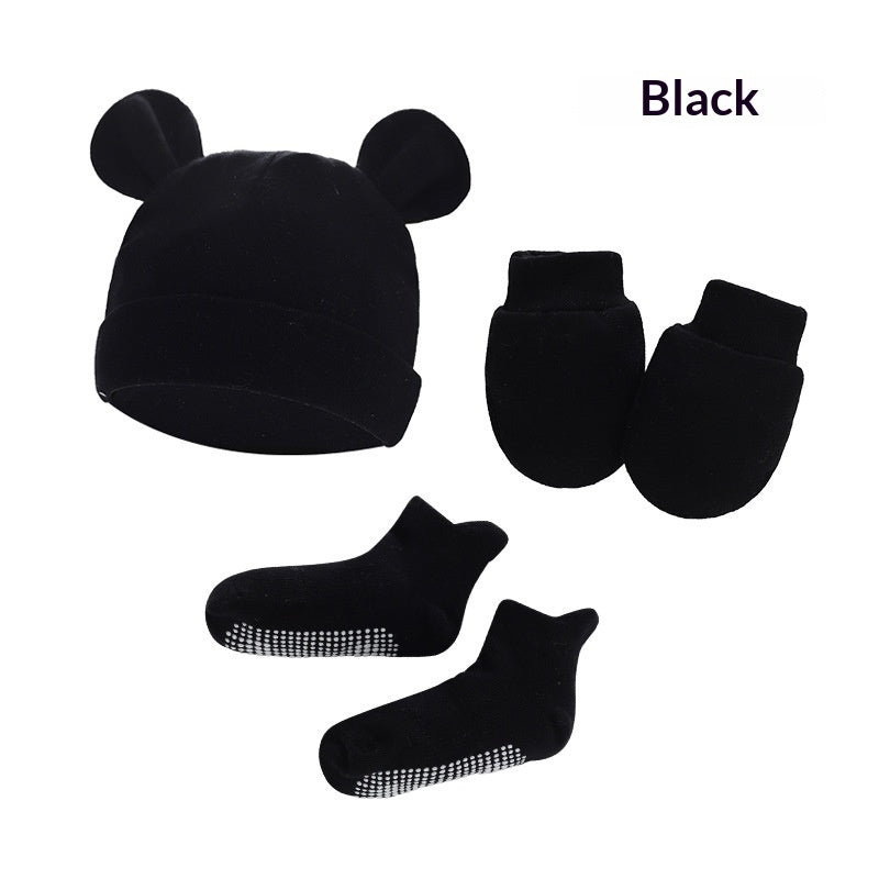 Newborn Hat Mittens And Socks Set With Rubber-soled Shoes - Cindi Book