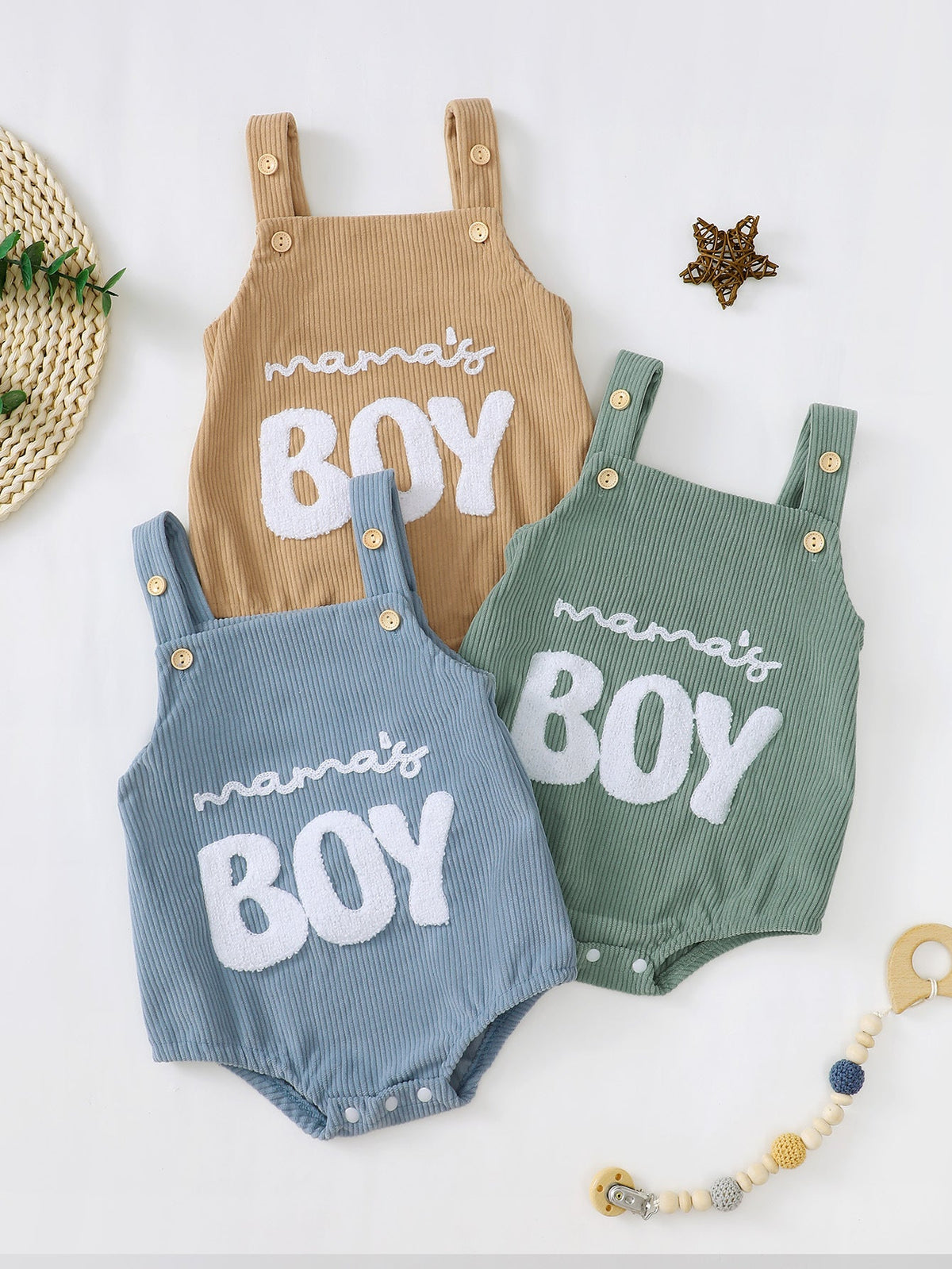 Male And Female Baby Corduroy Suspender Towel Embroidery - Cindi Book