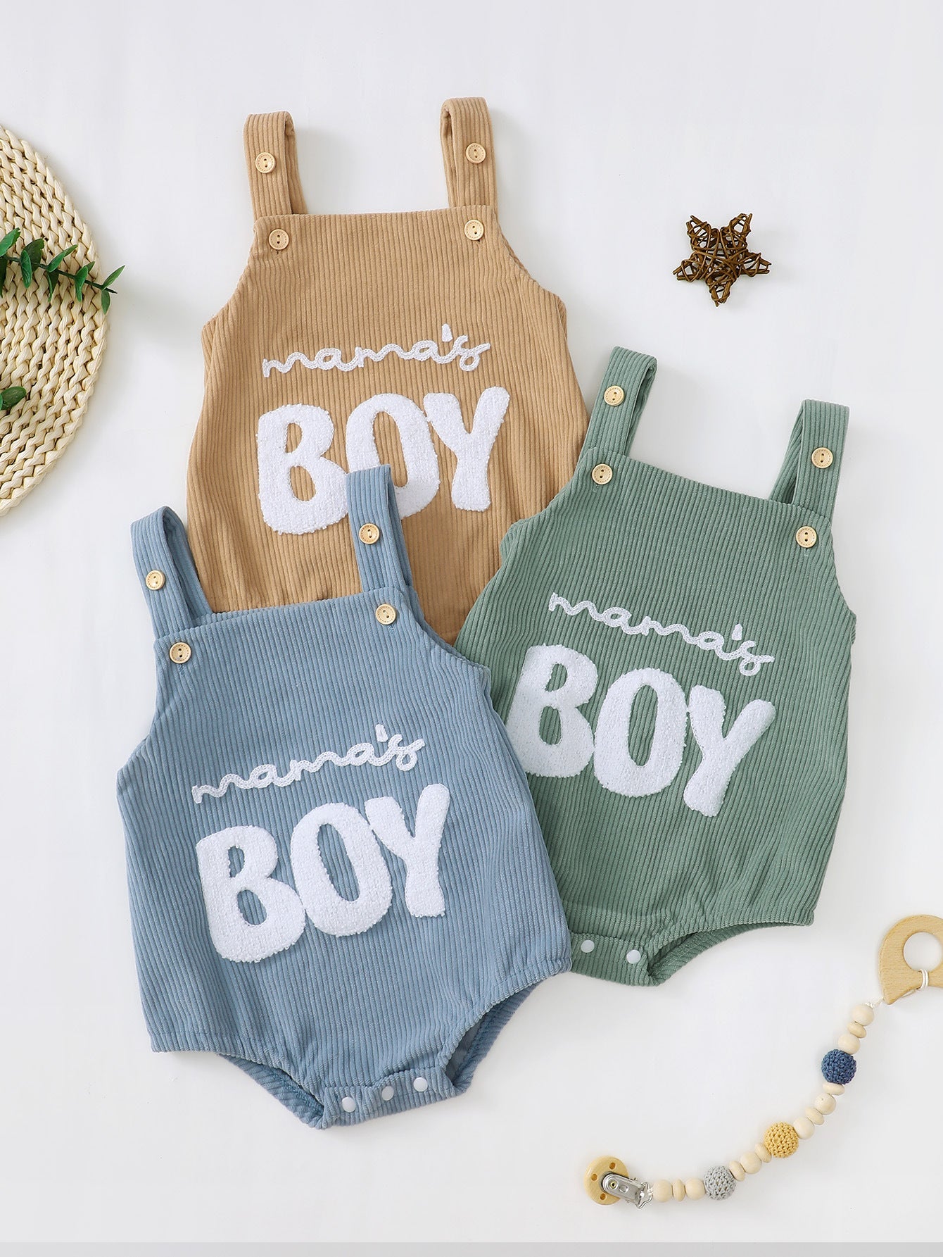 Male And Female Baby Corduroy Suspender Towel Embroidery - Cindi Book