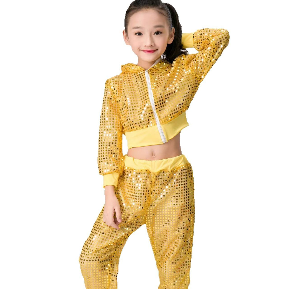 Childrens Sequined Hip-hop Street Dance Performance Cheerleading Team Sportswear - Cindi Book