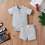 Children's Clothing Baby Bodysuit Casual Adjustable Short-sleeved Top And Shorts Suit - Cindi Book