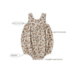 Summer Baby Rompers Cotton Breathable One-piece Nordic Style Floral Sleeveless Romper - Cindi Book
