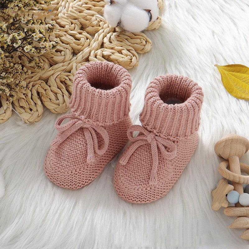Infant Solid Color Cute Bowknot Knitted Toddler Shoes - Cindi Book
