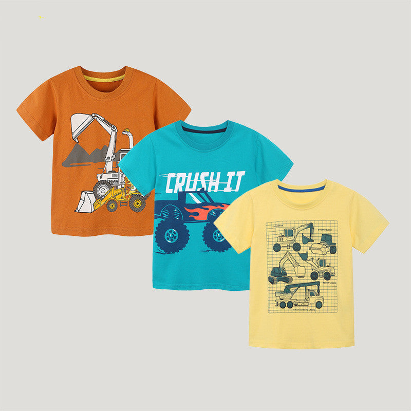 European And American Style Fashion Car Printing Short Sleeve - Cindi Book