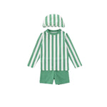 Three-color Striped Long Sleeve Sun Protection Quick-drying Summer Swimsuit - Cindi Book