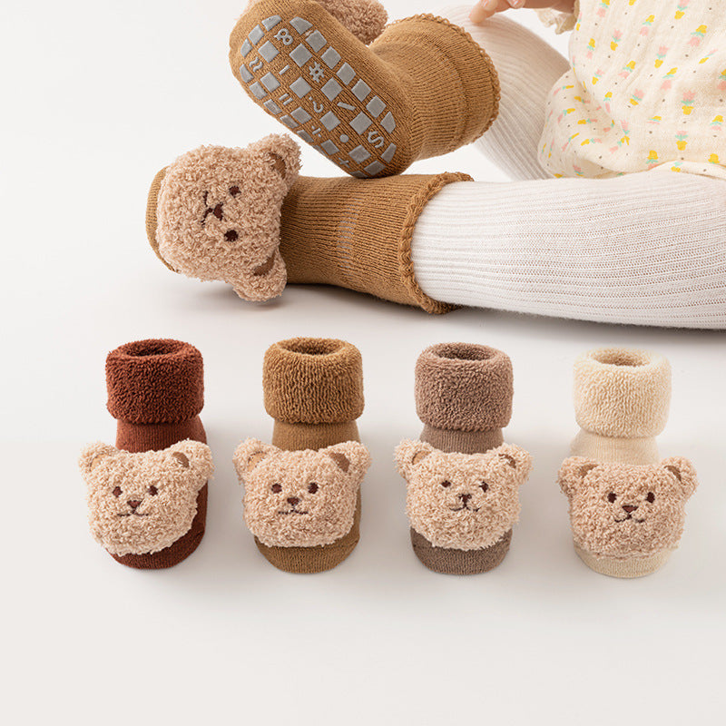 Baby Socks Terry Plus Velvet Thickened Middle Tube Non-slip - Cindi Book