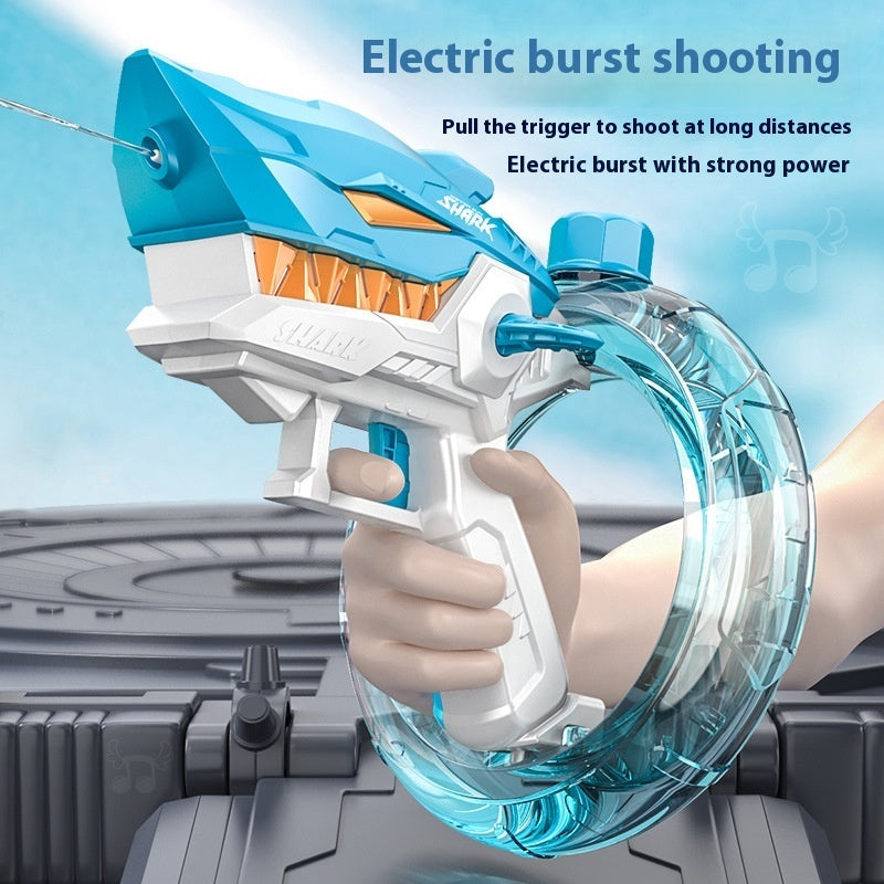 New Shark Electric Water Gun Toys Fully Automatic Continuous Fire Water Gun Large Capacity Beach Summer Children's Water Playing Toys - Cindi Book