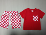 Baby's Casual Short-sleeved Plaid Shorts Suit - Cindi Book