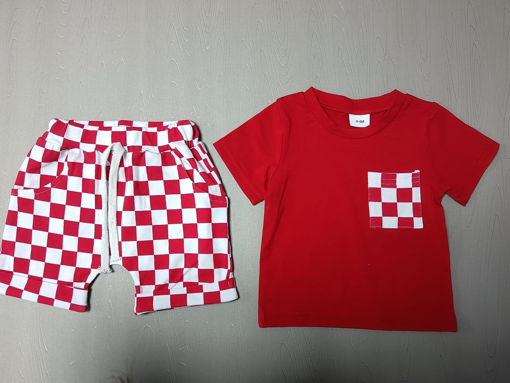 Baby's Casual Short-sleeved Plaid Shorts Suit - Cindi Book