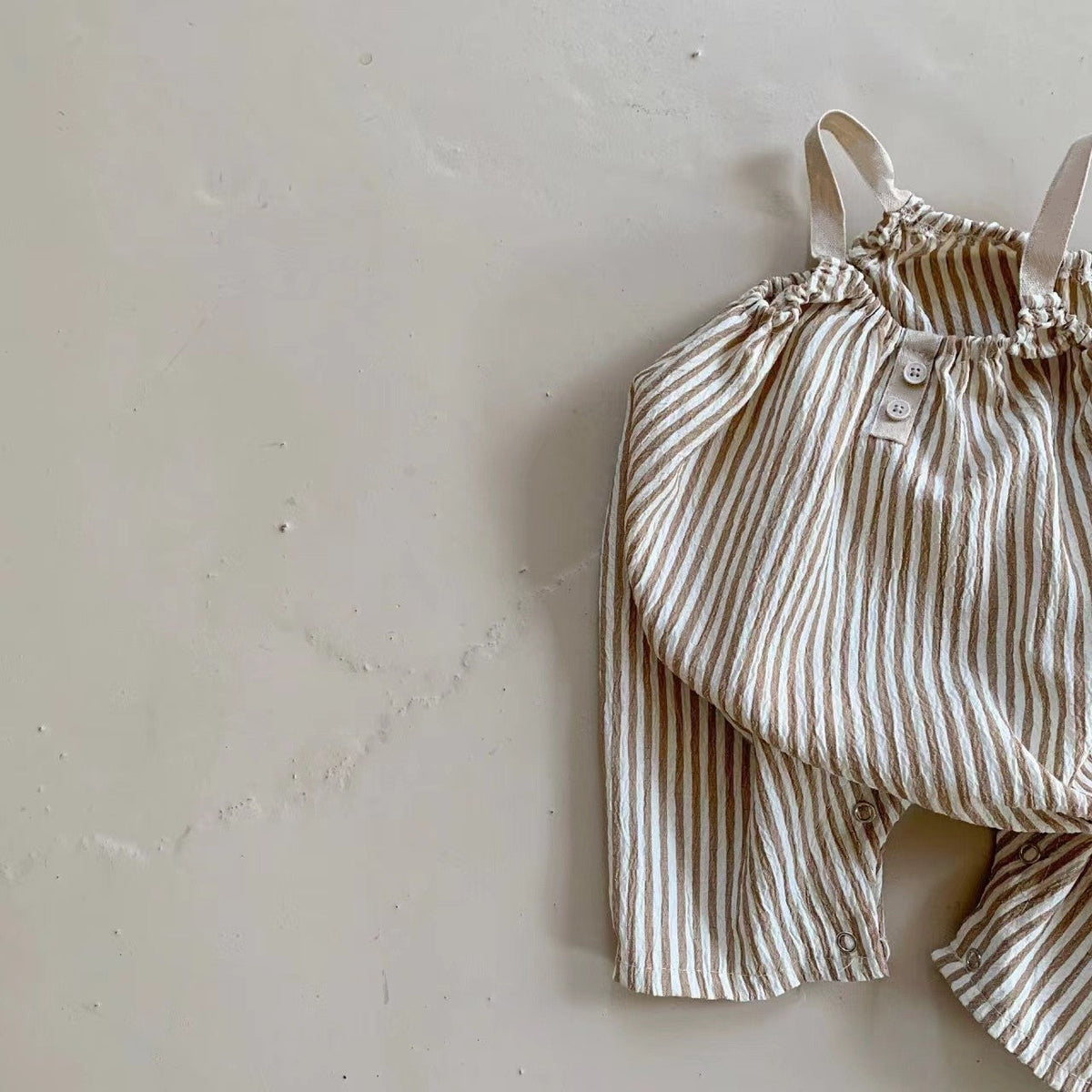 Summer Infant Thin Vertical Striped Suspender Jumpsuit - Cindi Book