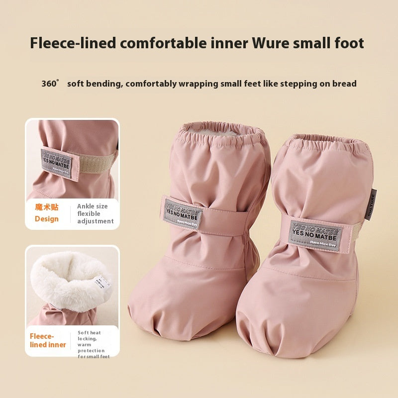 Children's Waterproof Cotton Shoes Cross-border European And American Winter Baby And Infant Ankle Sock Two-in-one Velvet Shoes Children's Shoes - Cindi Book