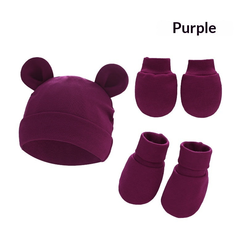 Newborn Hat Mittens And Socks Set With Rubber-soled Shoes - Cindi Book