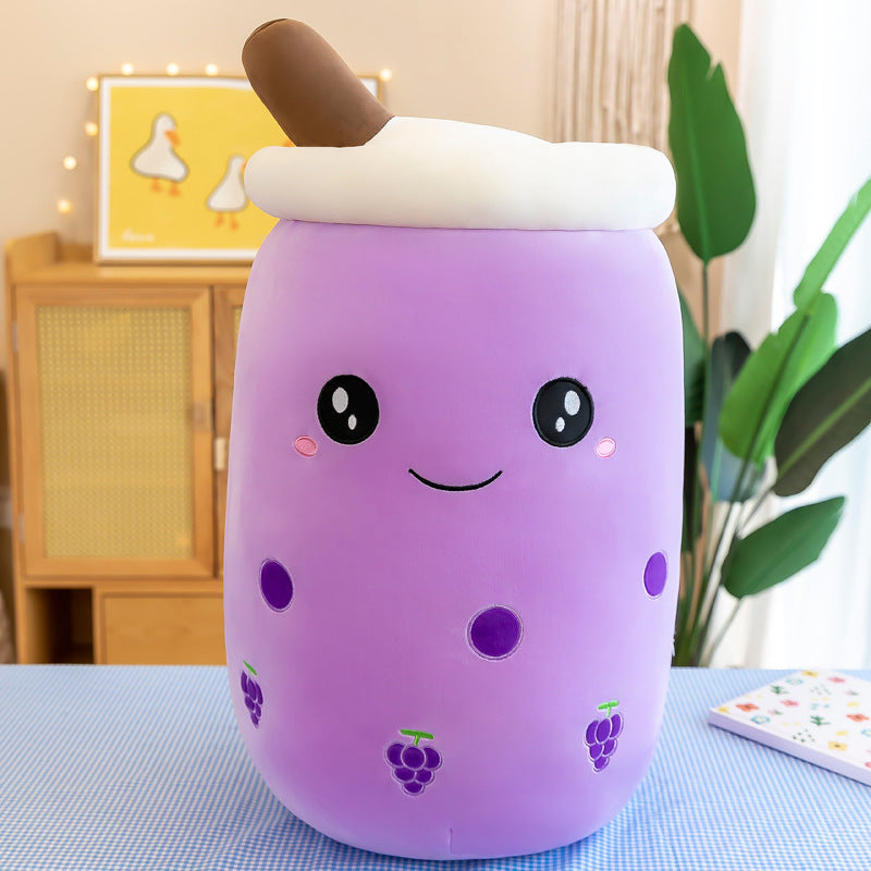 Fruit Milky Tea Cup Pillow Plush Toy Leather Phone Case - Cindi Book