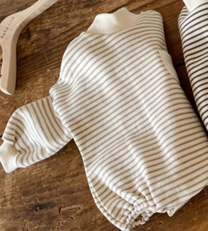 Striped Turtleneck Romper Bag Fart Sweater Loose And Casual - Cindi Book