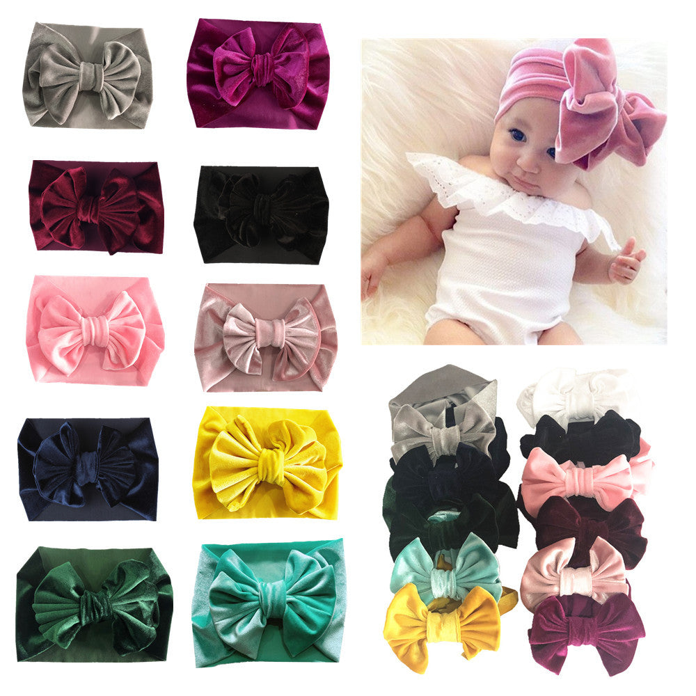 Childrens Multi-Color Festive Velvet Headband with Stretchy Hair Accessory