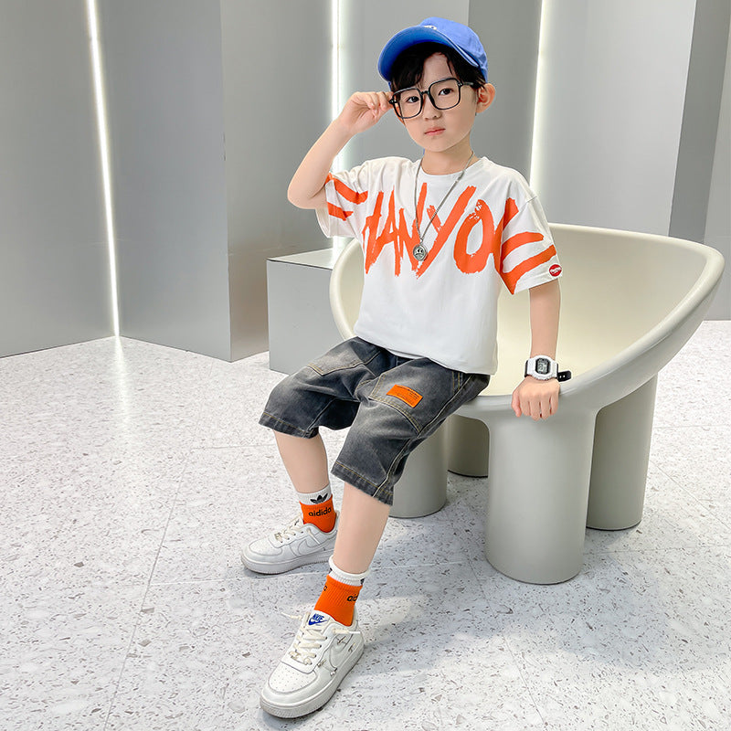 Big Boy's Short Sleeve Suit T-shirt Trendy - Cindi Book