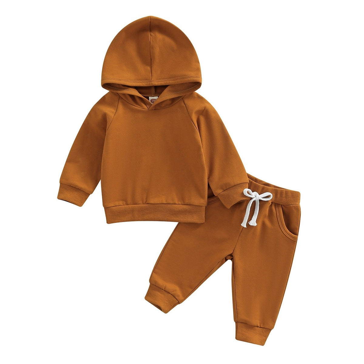 Boys' Solid Color Hooded Long Sleeve Sweater Trousers Suit - Cindi Book