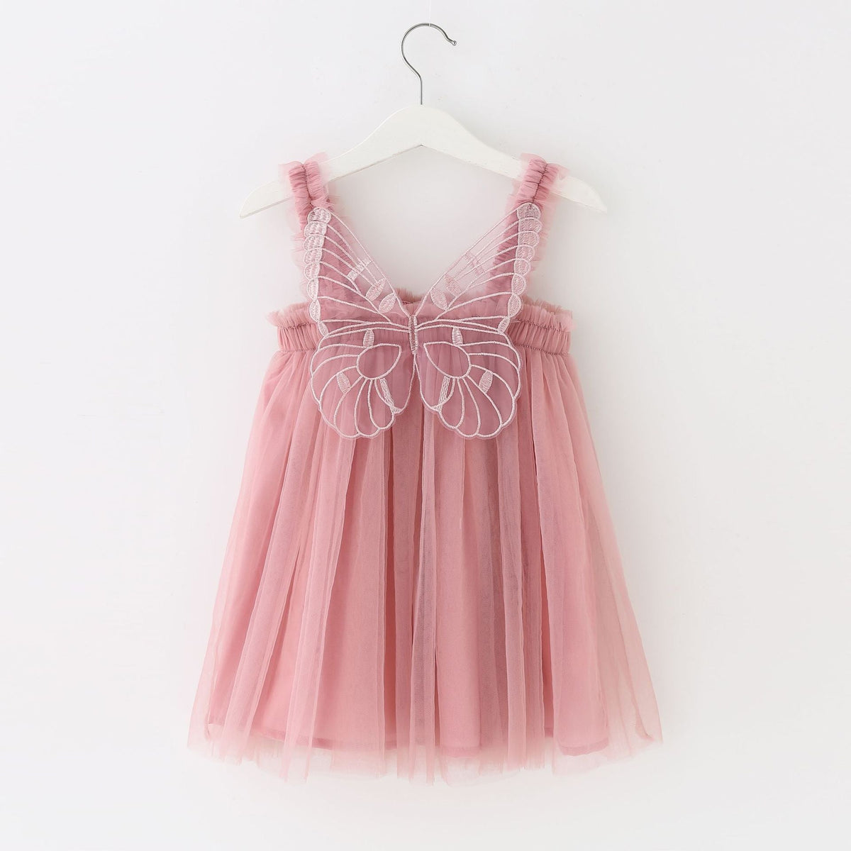 Children's Mesh Dress Sling Birthday Dress Pettiskirt Three-dimensional Angel Wings Fairy Fashionable Skirt - Cindi Book