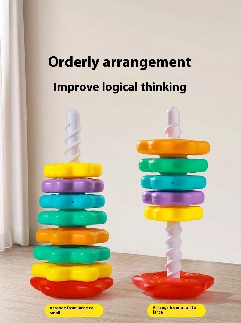 Rainbow Rotary Table Jenga Toy - Cindi Book