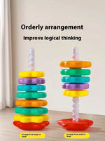 Rainbow Rotary Table Jenga Toy - Cindi Book