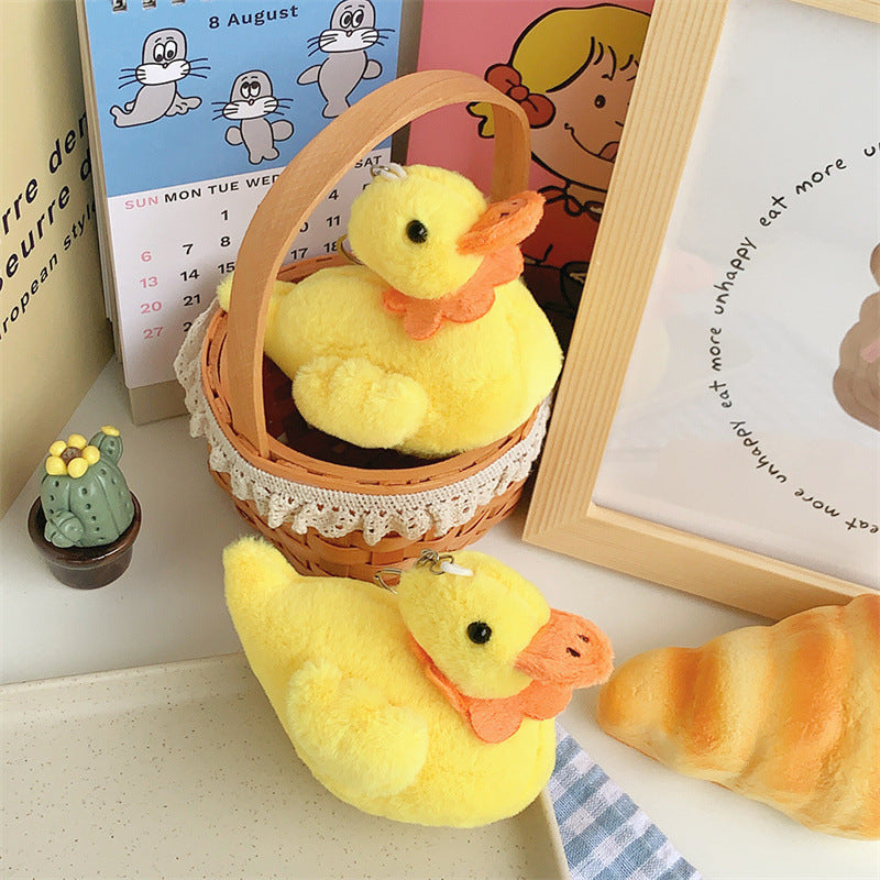 Cute Cole Duck Plush Toy Creative Yellow Little Duck Keychain Small Pendant Doll - Cindi Book