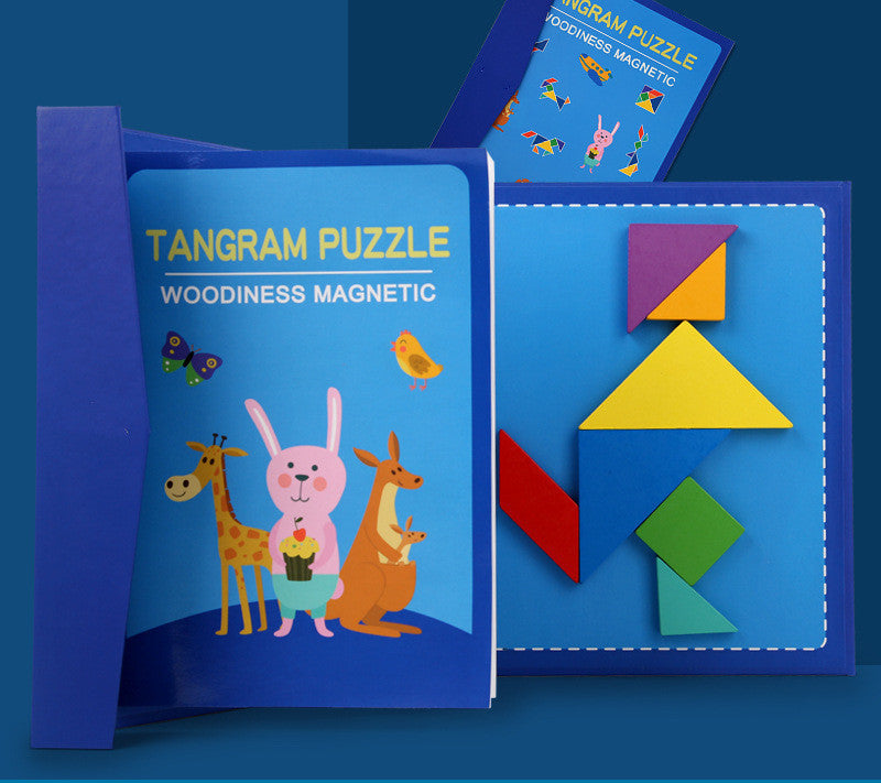 Children's Wooden Magnetic Tangram Educational Toy - Cindi Book