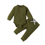 Boys And Girls Stand-up Collar Jumpsuit Long-sleeved Romper Trousers Two-piece Set - Cindi Book