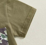Boy's Camouflage Printed Faux Pocket Short Sleeve Top Suit - Cindi Book