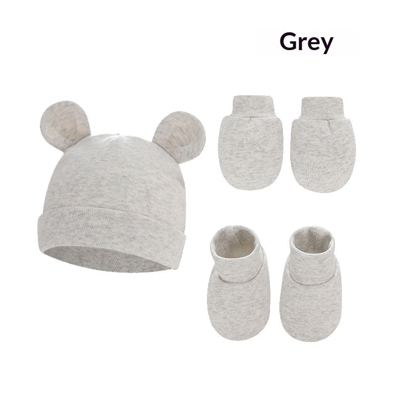 Newborn Hat Mittens And Socks Set With Rubber-soled Shoes - Cindi Book
